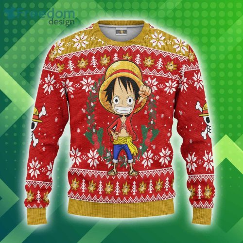 Monkey D. Luffy Christmas Ugly Sweater One Piece Custom Anime 3D Sweater