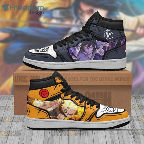Naruto And Sasuke Anime Air Jordan Hightop Shoes