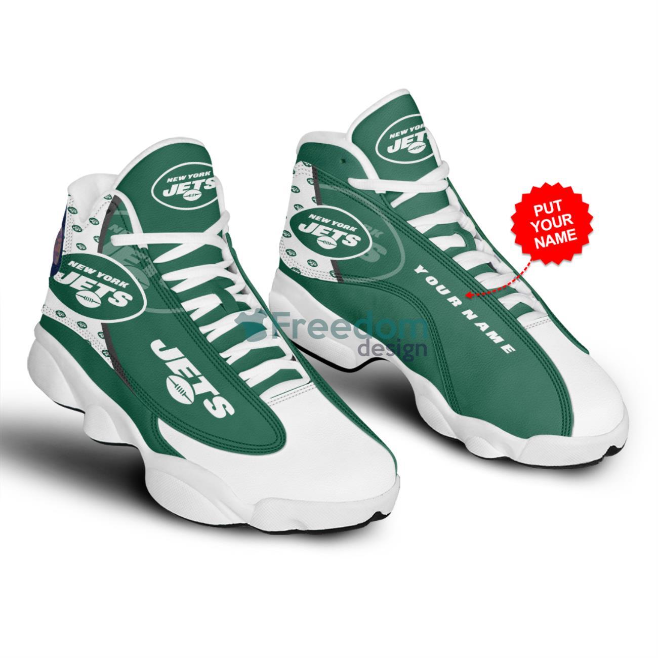 New York Jets Team Green Air Jordan 13 Shoes For Fans