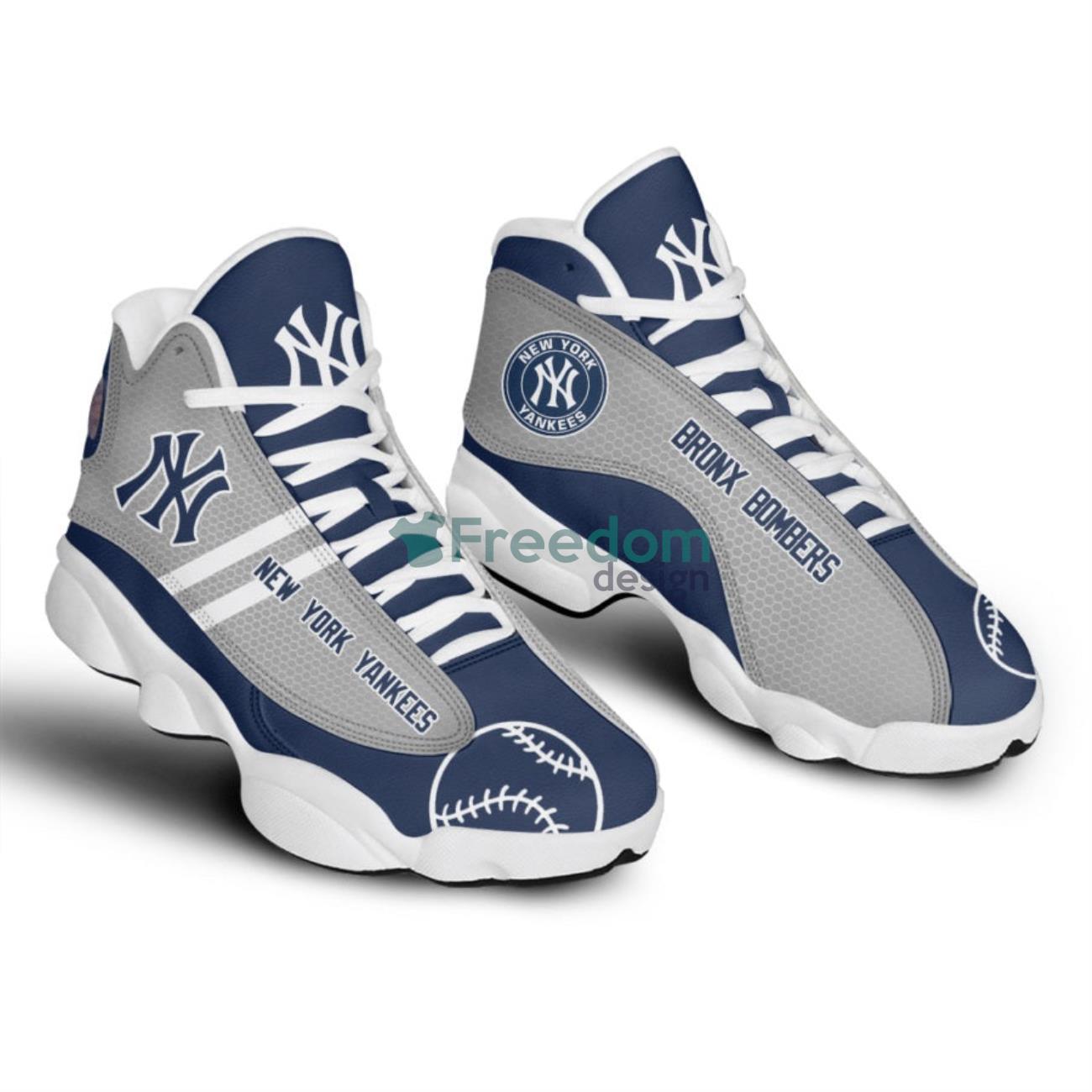 New York Yankees White Striped Air Jordan 13 Sneaker Shoes For Fans