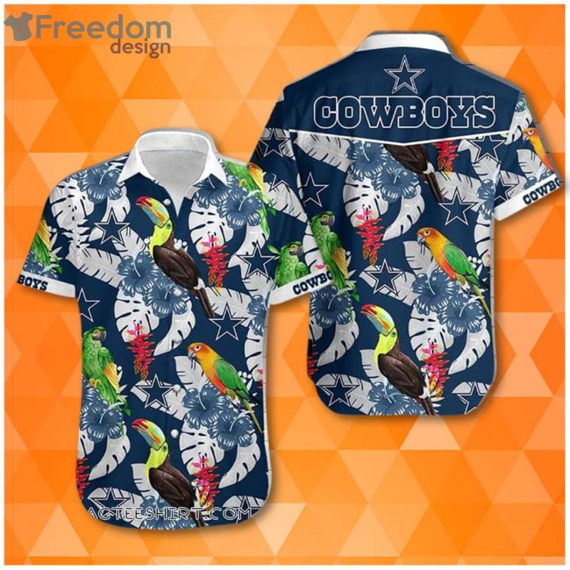 Nfl Dallas Cowboys And Parrot Tropical Pattern Hawaiian Shirt