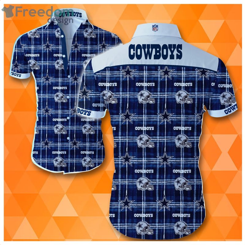 Nfl Dallas Cowboys Checkered Fabric Hawaiian Shirt
