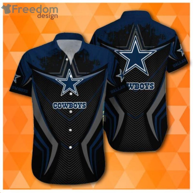 Nfl Dallas Cowboys Navy Short Sleeves Hawaiian Shirt
