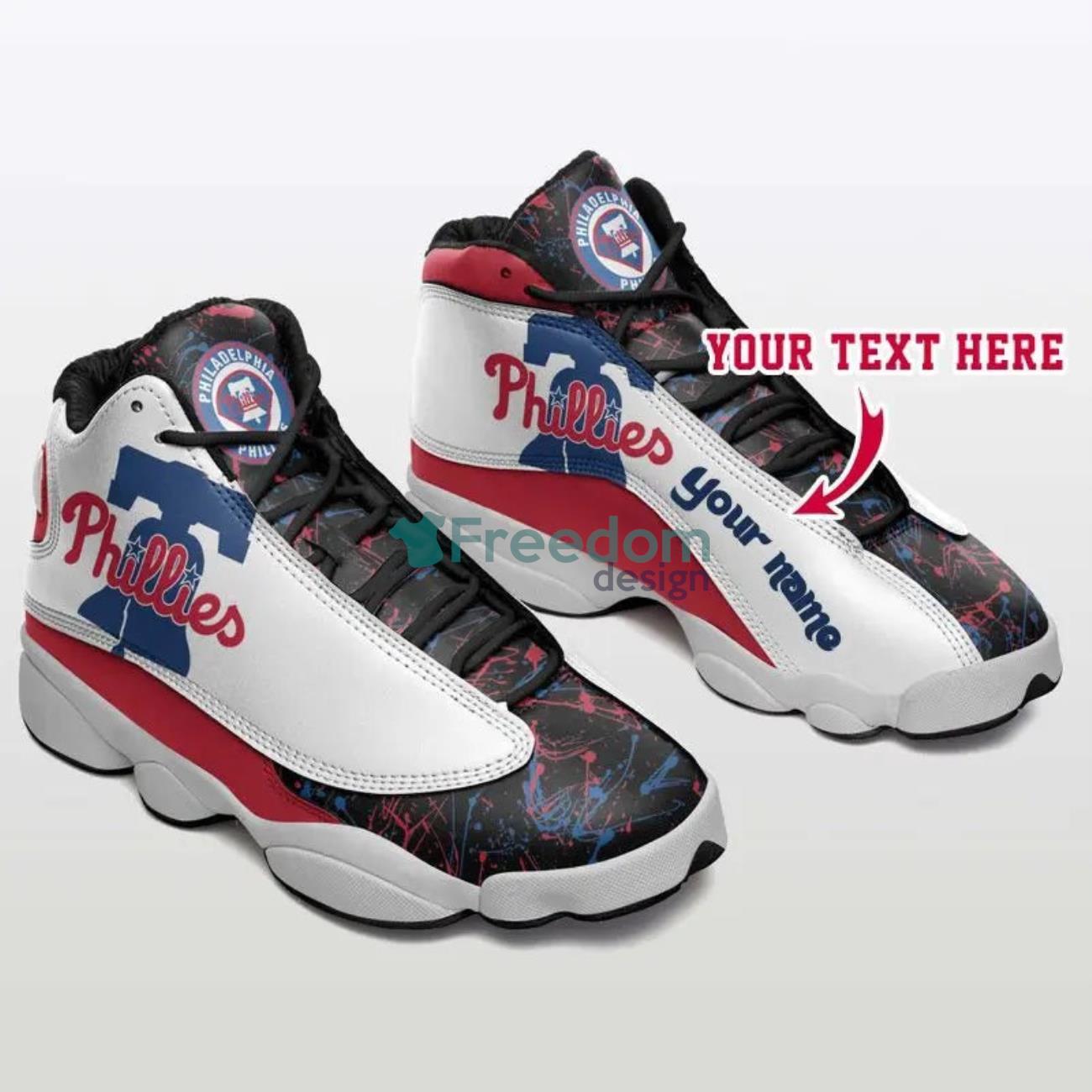Philadelphia Phillies Lover Custom Name Air Jordan 13 Sneaker Shoes For Fans