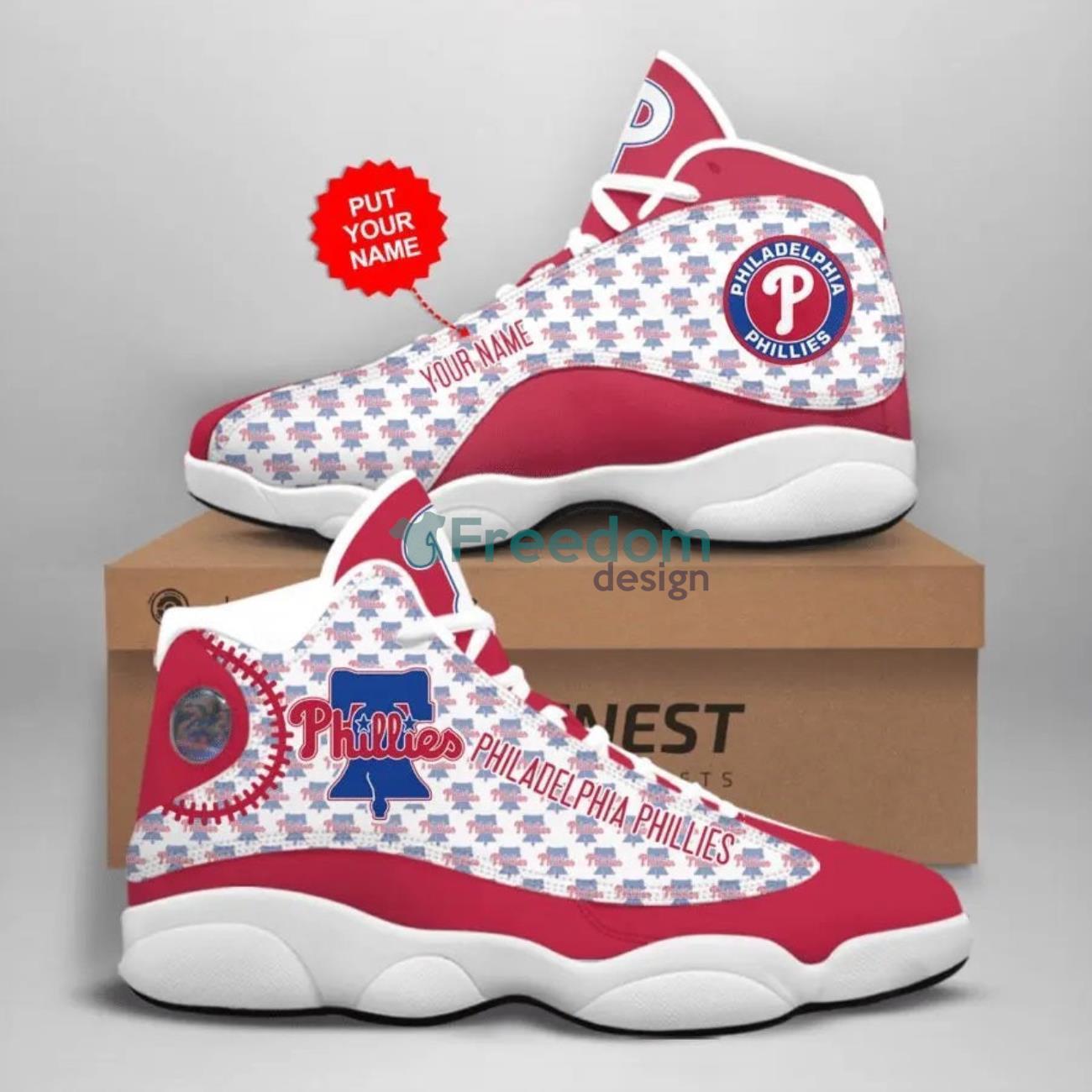Philadelphia Phillies Lover Custom Name Air Jordan 13 Sneaker Shoes For Fans