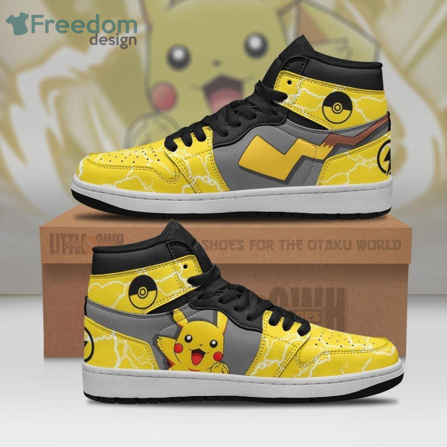 Pikachu Pokemon Anime Air Jordan Hightop Shoes