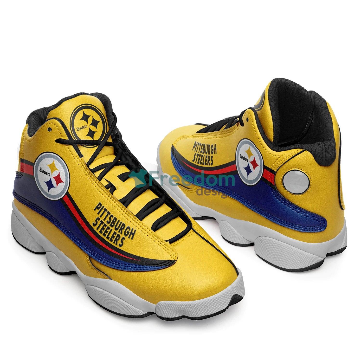 Pittsburgh Steelers Fans Yellow Air Jordan 13 Sneaker Shoes
