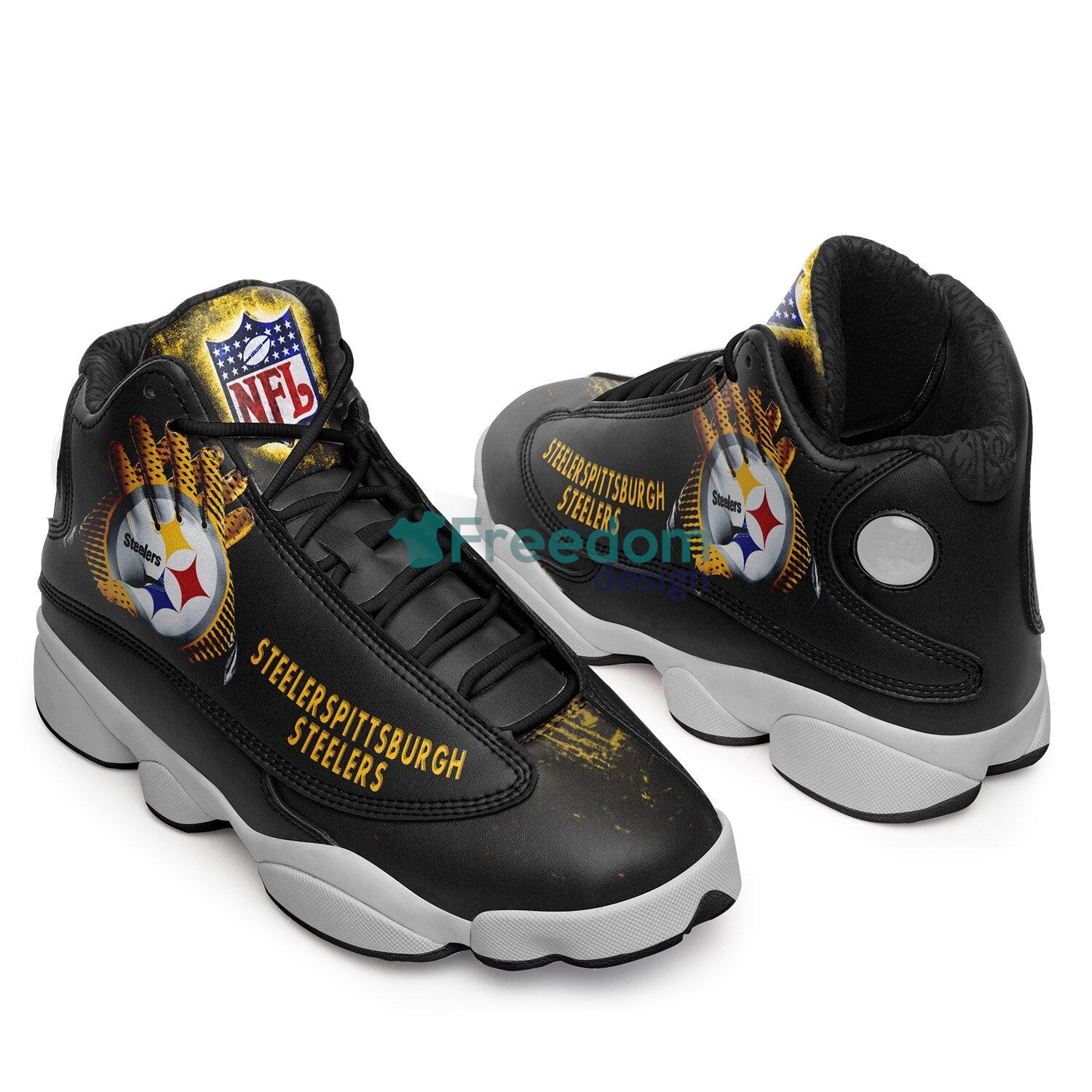 Pittsburgh Steelers Team 3D Air Jordan 13 Sneaker Shoes For Fans