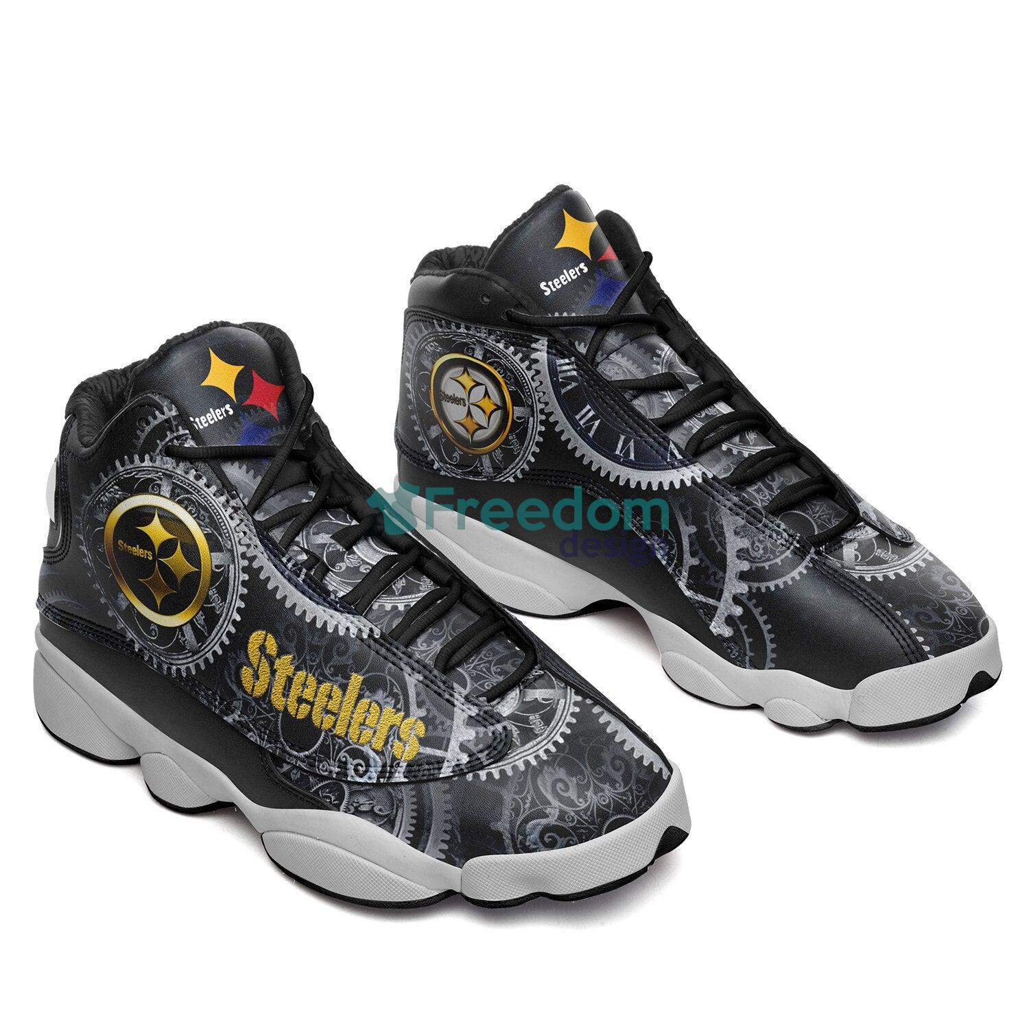Pittsburgh Steelers Fans Yellow Air Jordan 13 Sneaker Shoes