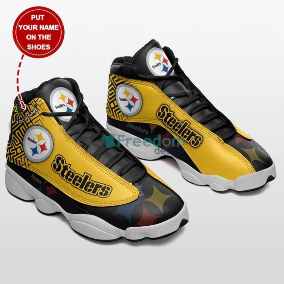 Pittsburgh Steelers Team Custom Name Air Jordan 13 Sneaker Shoes