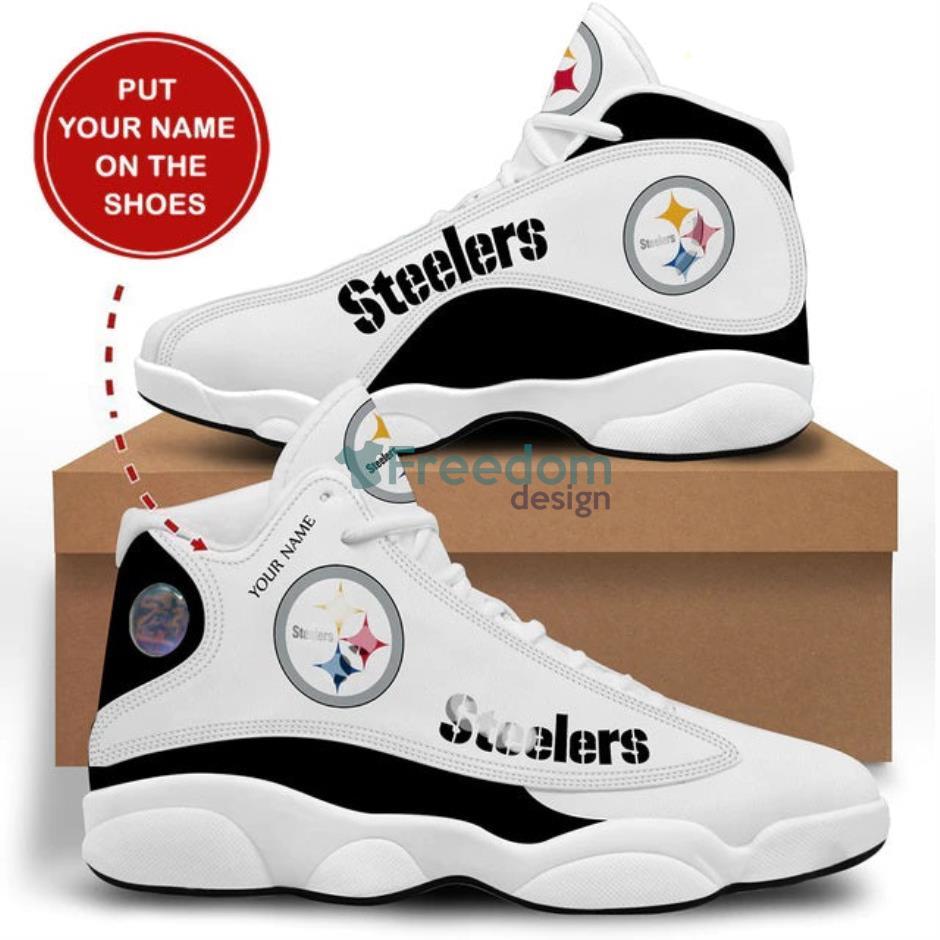 Pittsburgh Steelers Team Custom Name Yellow Air Jordon Shoes For Fans