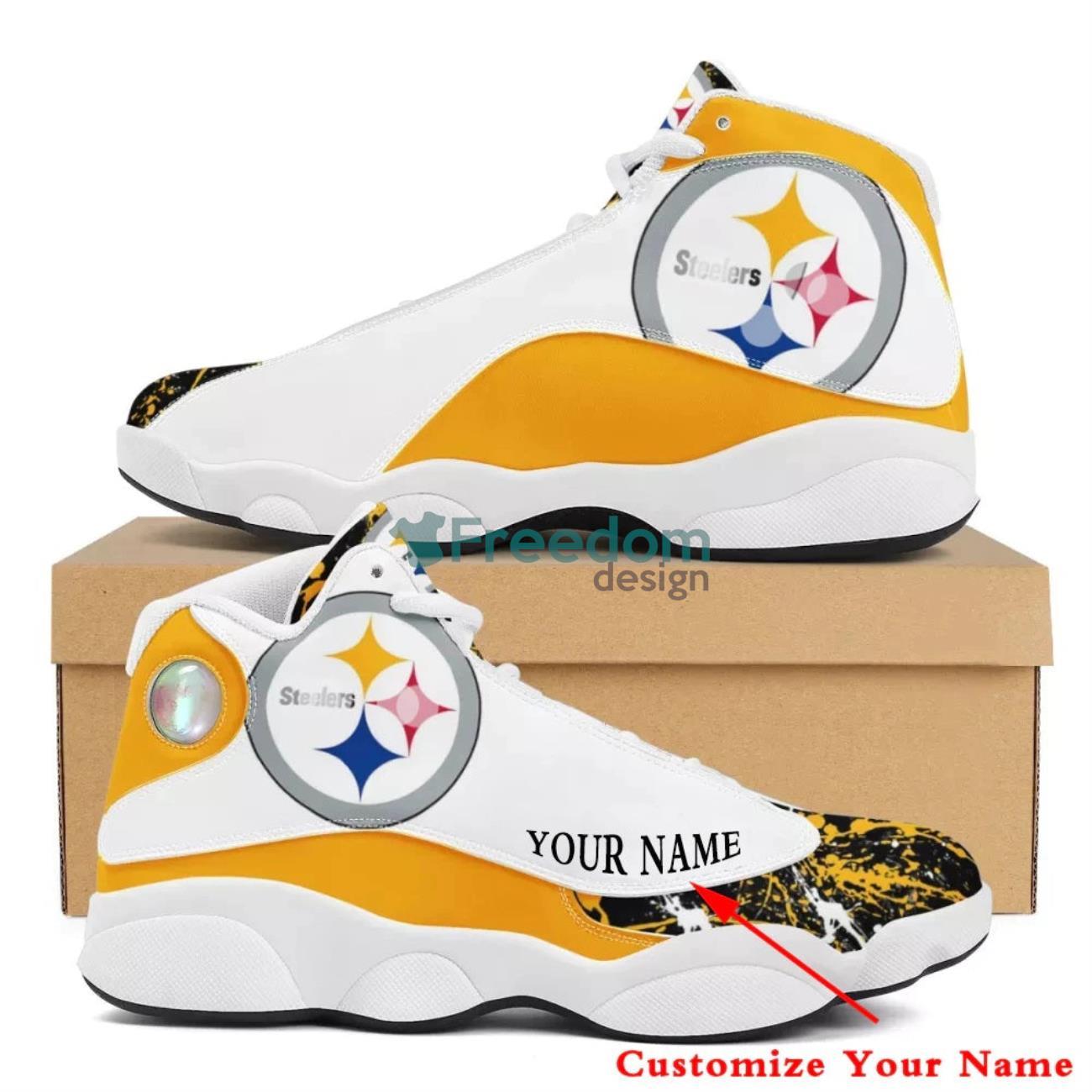 Pittsburgh Steelers Team Custom Name Air Jordan 13 Sneaker Shoes