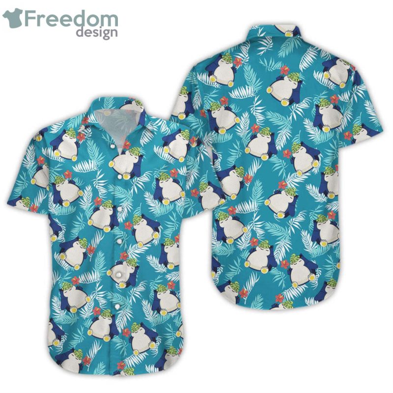 Hawaiian shirts for men and women with Pokemon Snorlax print