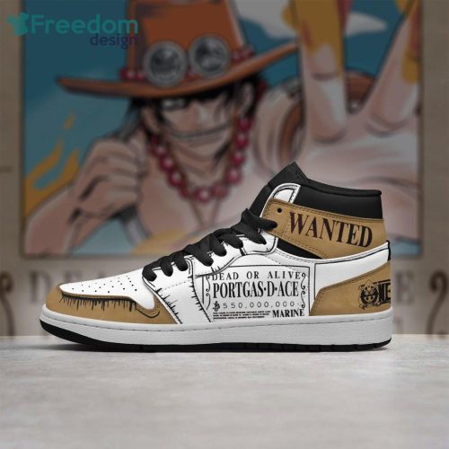 Portgas D Ace Wanted One Piece Anime Air Jordan Hightop Shoes