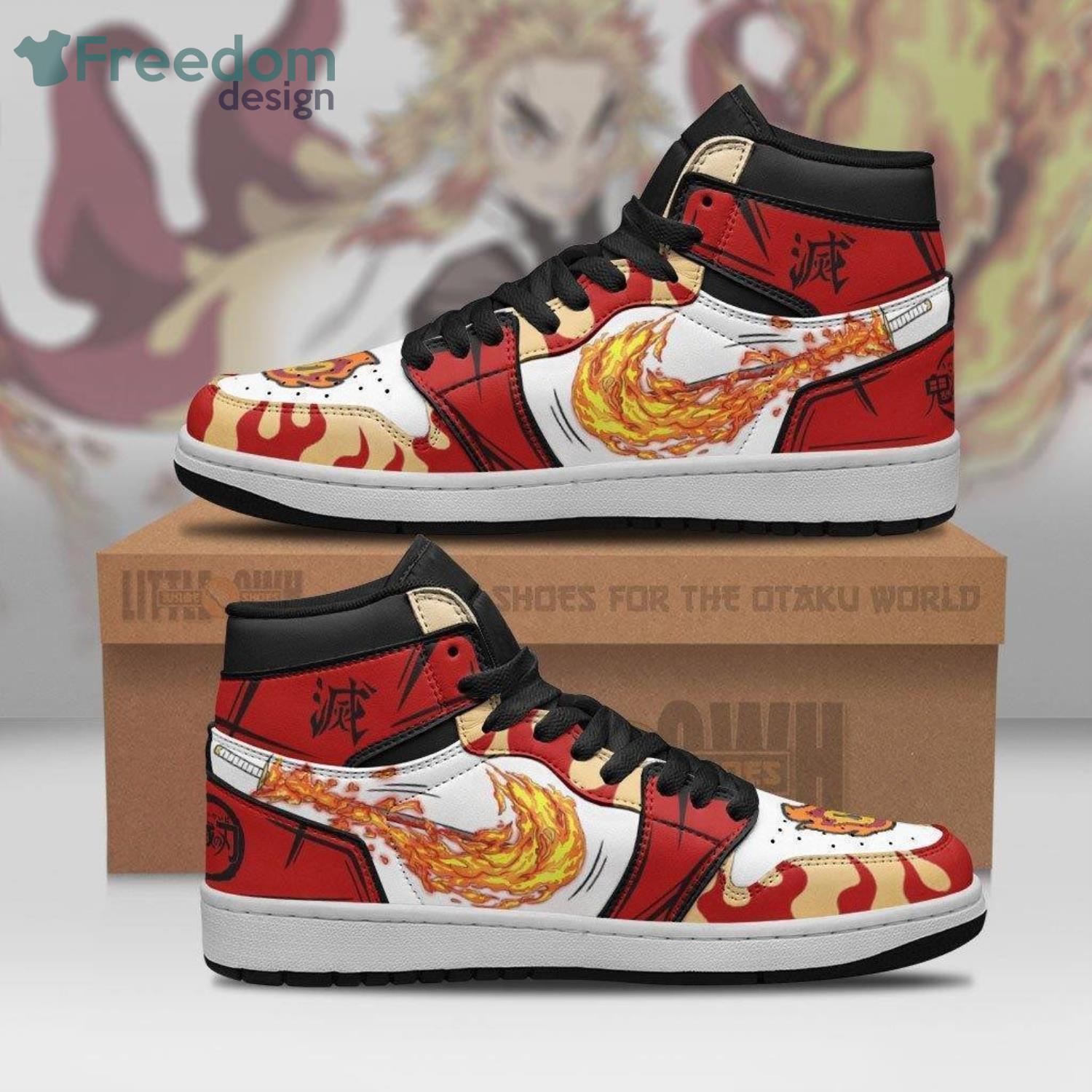 Rengoku Air Jordan Hightop Shoes Demon Slayers Anime Sneakers