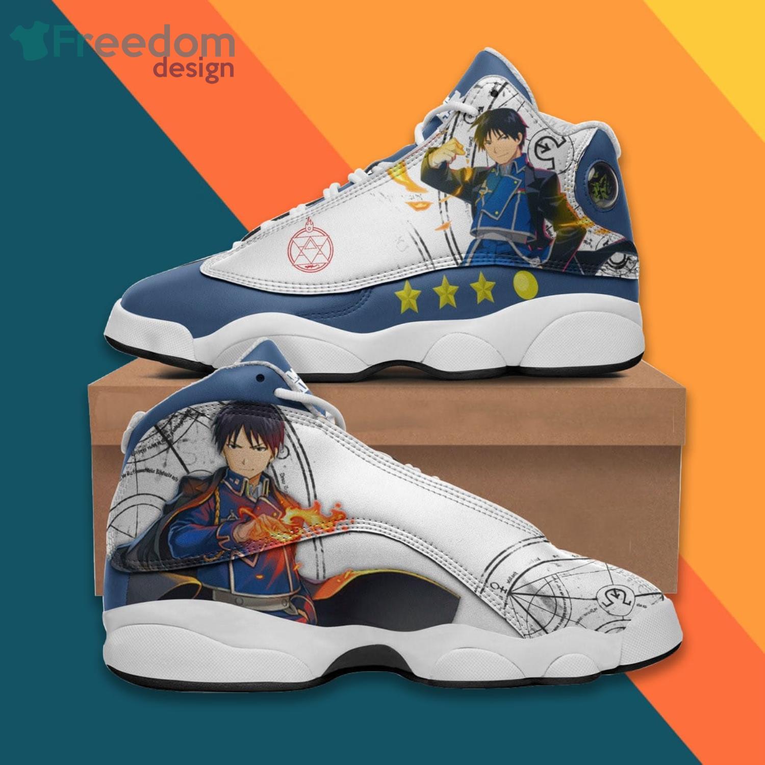 Roy Mustang Shoes Anime Fullmetal Alchemist Air Jordan 13 Sneakers