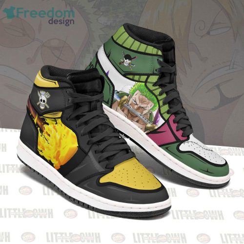 Sanji And Zoro Air Jordan Hightop Shoes One Piece Anime