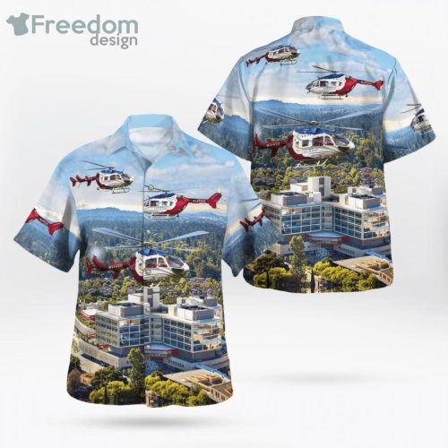 Stanford California Stanford University Medical Center Life Flight Eurocopter Hawaiian Shirt