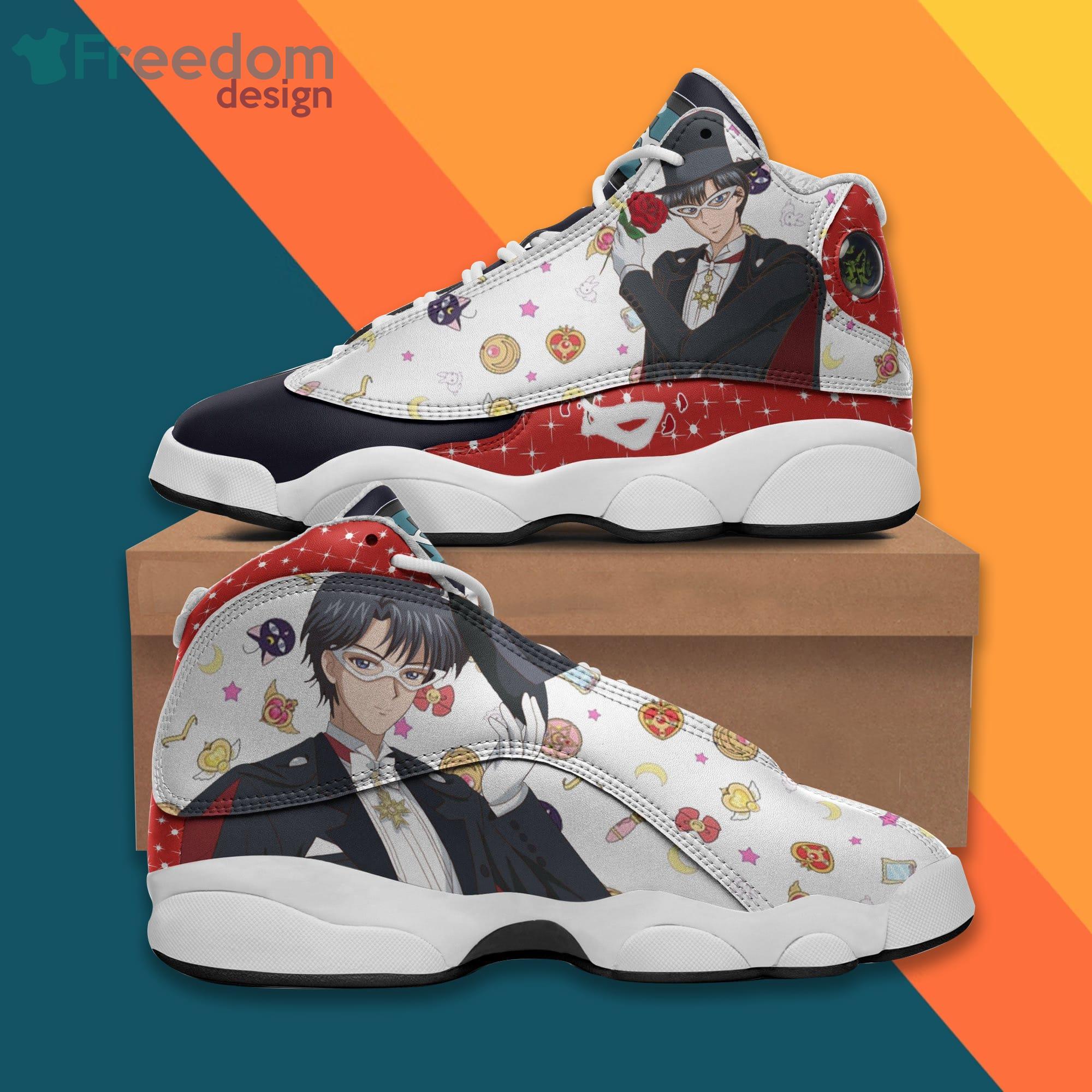 Tuxedo Mask Shoes Sailor Moon Anime Air Jordan 13 Sneakers