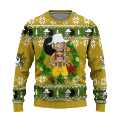 Usopp One Piece Anime Ugly Christmas Sweater Xmas Gift - AOP Sweater - Yellow