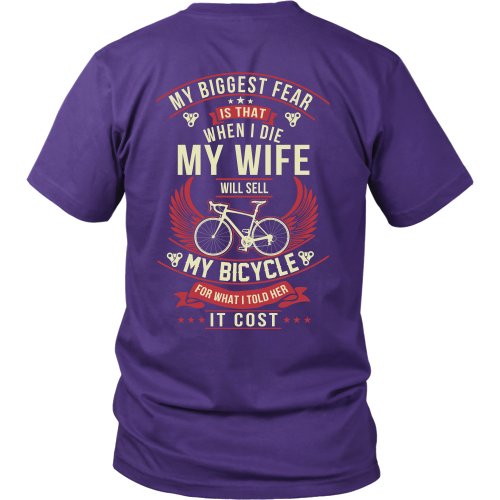 Cycling Shirt: My Biggest Fear is When I Die Tee, Hoodies.