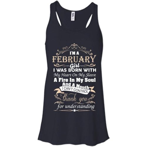 I'm A February Girl I Was Born With My Heart On My Sleeve T Shirts, Tank Top