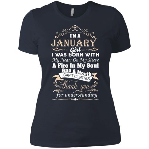 I'm A January Girl I Was Born With My Heart On My Sleeve T Shirts, Tank Top